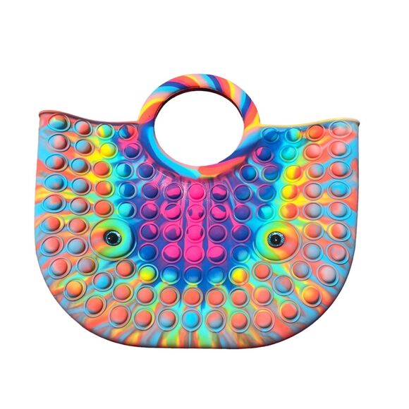 Rainbow Fidget Fashion Bag Fidget Purse Tote Bubble Pop handbag Alexis Greenberg - Picture 3 of 10